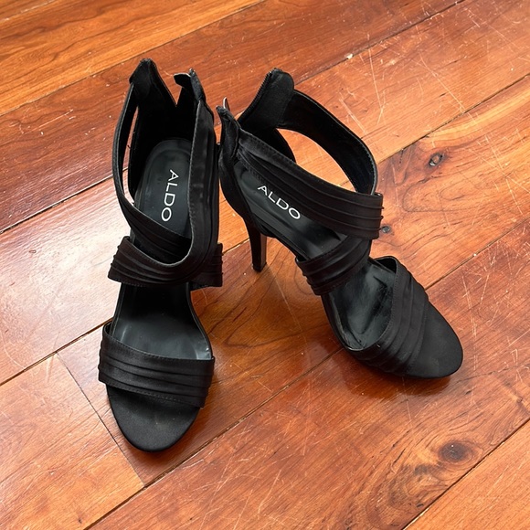 Aldo Women’s Black Strappy Heels - Size 8 - Picture 1 of 1